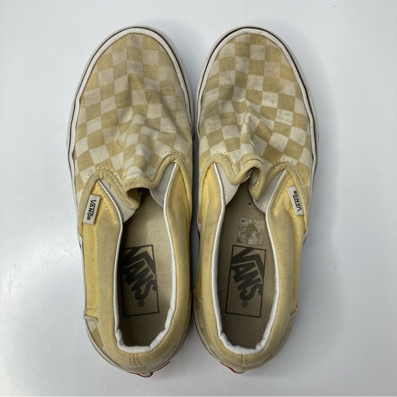 Vans yellow checkered slip on sneakers unisex sizing - Picture 5 of 8